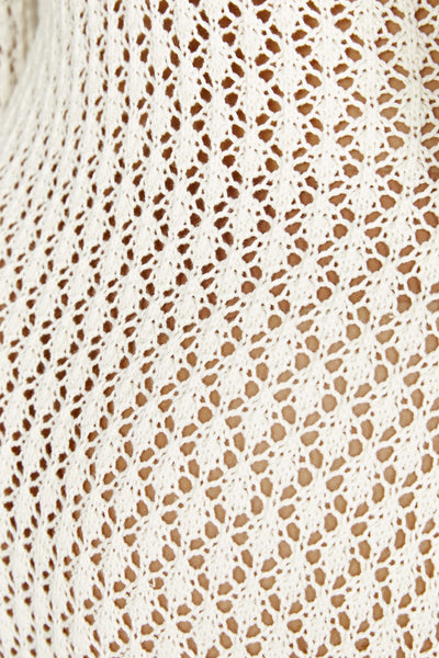 Hanna™ -  Weißer lang gestrickter Überwurf