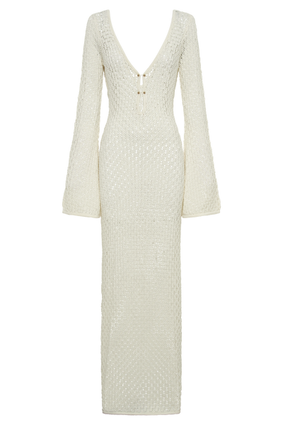 Hanna™ -  Weißer lang gestrickter Überwurf